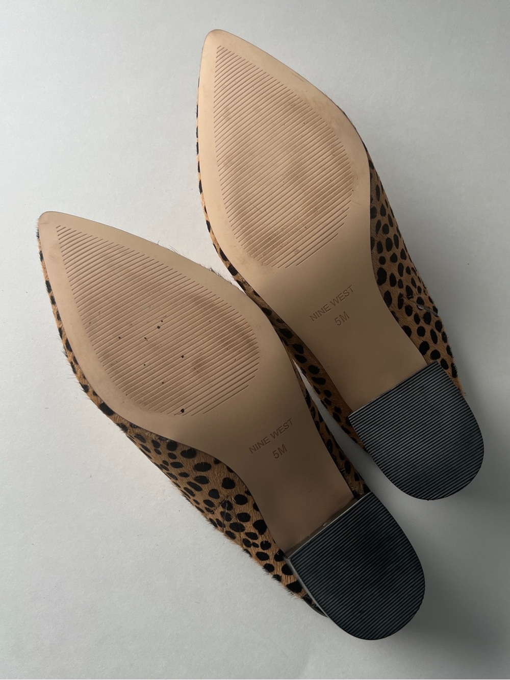 Nine West Leopard-Print Pointed-Toe Mules in Tan & Black - Picture 10 of 16
